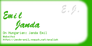 emil janda business card